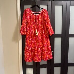 Elegant Pink and Orange Women's Casual Dress